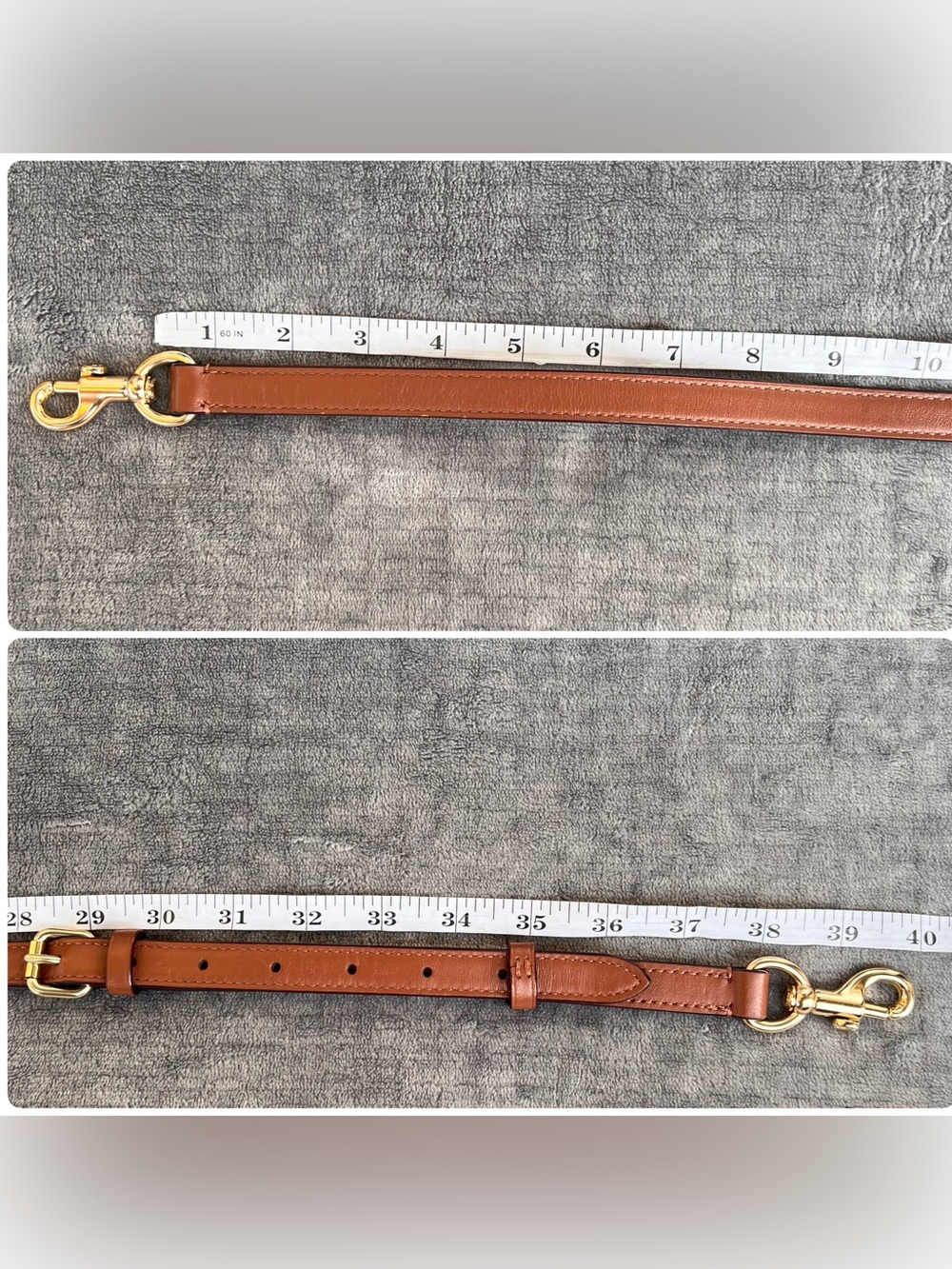 COACH Pebbled Leather Strap Replacement Adjustable Brown Gold Tone Hardware - Picture 8 of 10